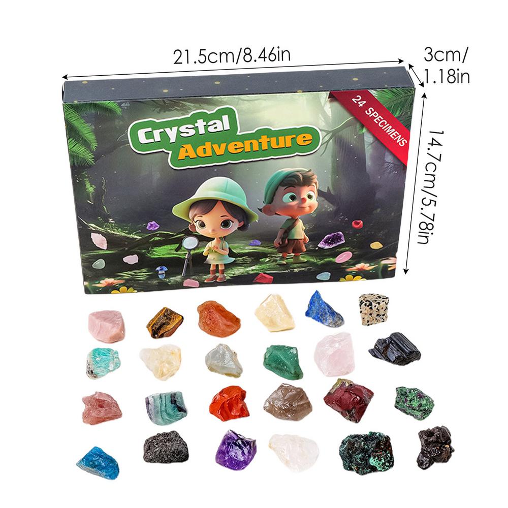 

2024 Christmas Gemstone Advent Calendar delicate and exquisite Crystal stone colorful meaningful Rock Collection presents A