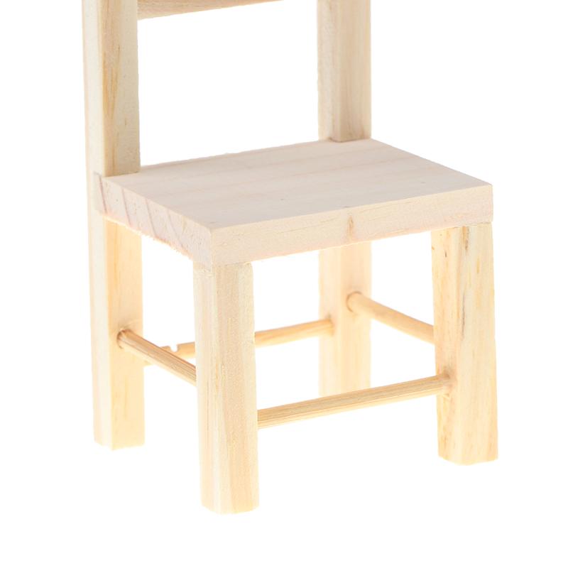 1:12 Dollhouse Furniture Miniature Wooden Kitchen Chair Kids Pretend Play Toy