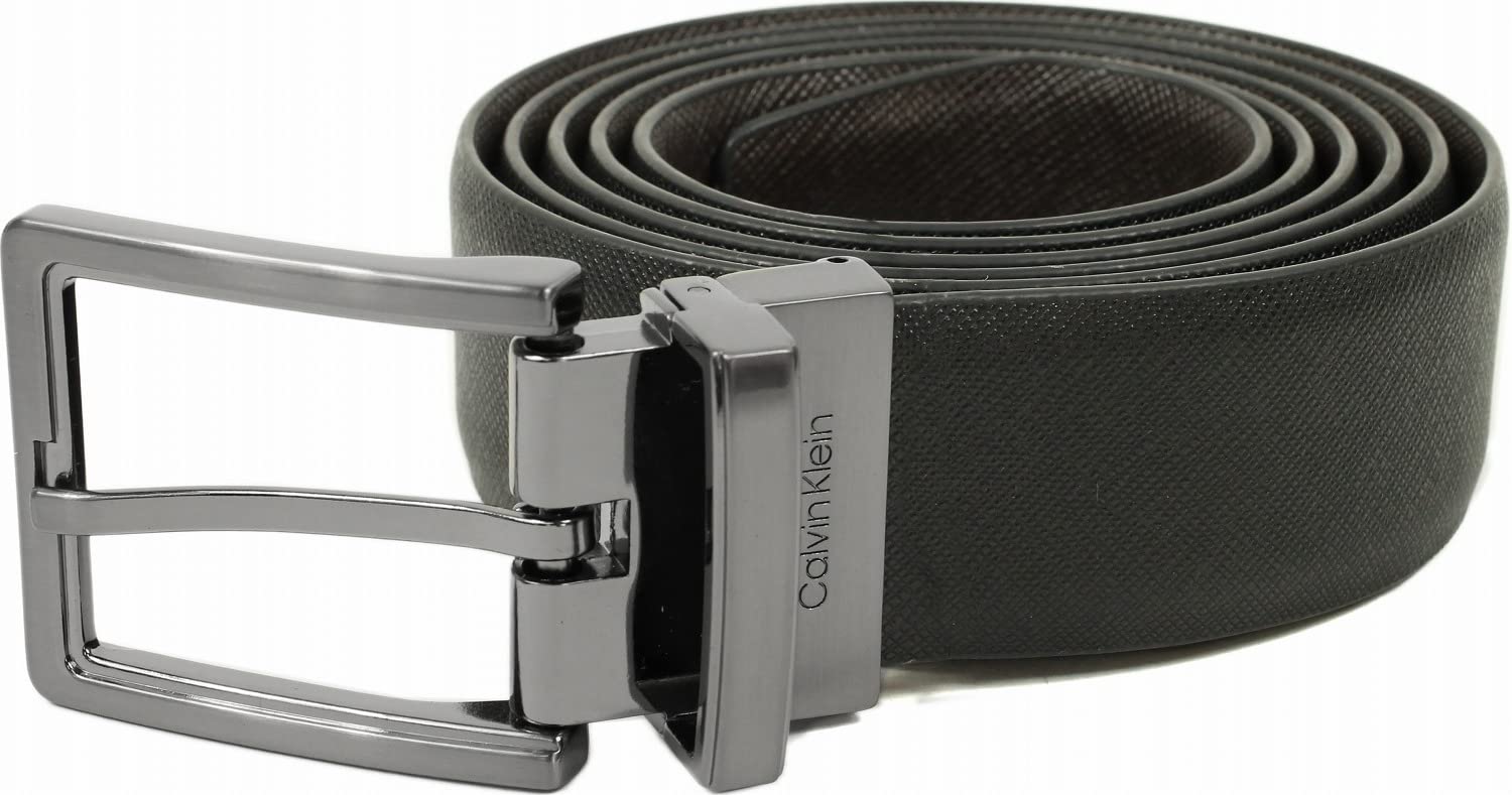 Calvin Klein Reversible Belt for Size 48 Men, 11CK010027, Black/Dark Brown,