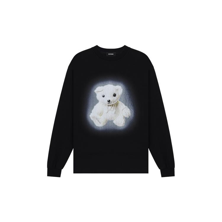 WE11DONE Teddy print Long sleeve Top WD-TT2-25-775-U-BK
