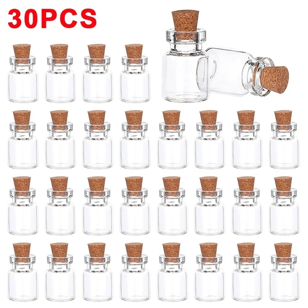 50/10Pcs Mini Clear Glass with Cork Transparent DIY Art Craft Message Bottle Empty Wishing Bottles Xmas Wedding Party Decoration
