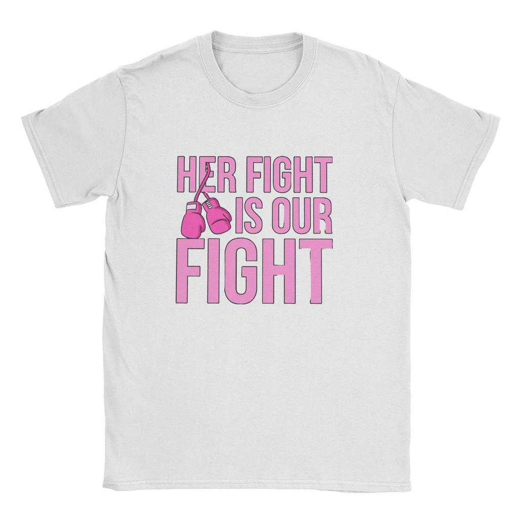 Fight Is Our Fight Breast Cancers  Men T Shirt  Casual Tee Shirt Short Sleeve Round Collar T-Shirt Cotton Summer Tops