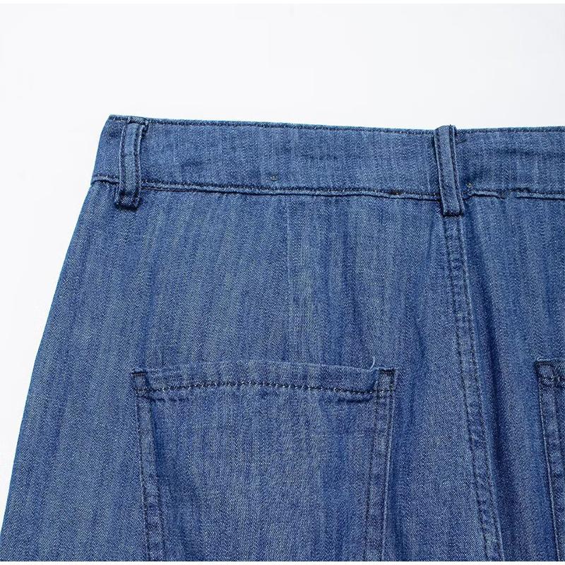 Fashion Women's Baggy Jeans Elegant High Waist Pocket Wide Leg Female Trouser 2025 Spring Lady Casual All-match Denim Pant New