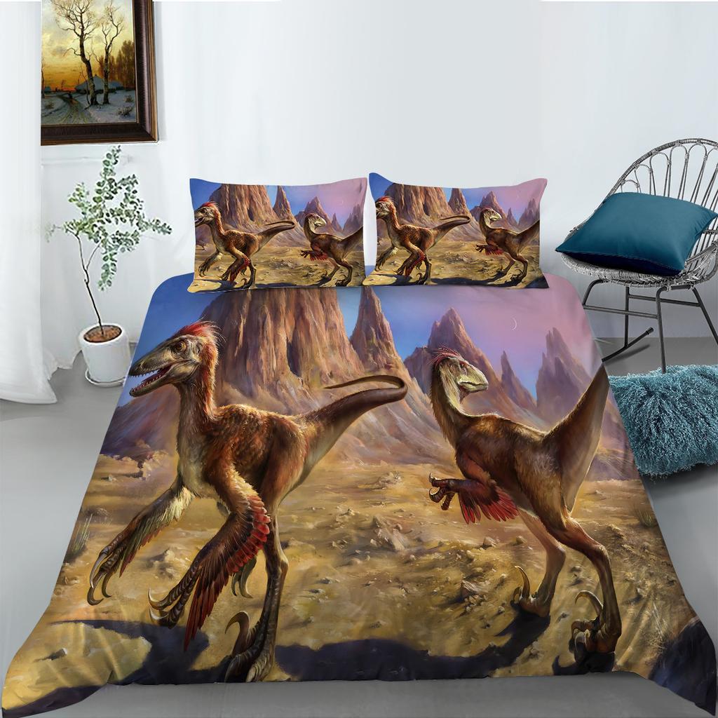 3D Dinosaur Digital Printing Comfortable Polyester Bedding Two Or Three-Piece Set