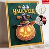 Halloween Pumpkin Witch Pearl Painting Handmade Diy Art Crystal Pearl Home Decoration Painting