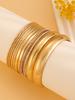 Gold Plated Multi-Layer Hammered Bangle Set, Thin Stackable Gold Bangles for Women