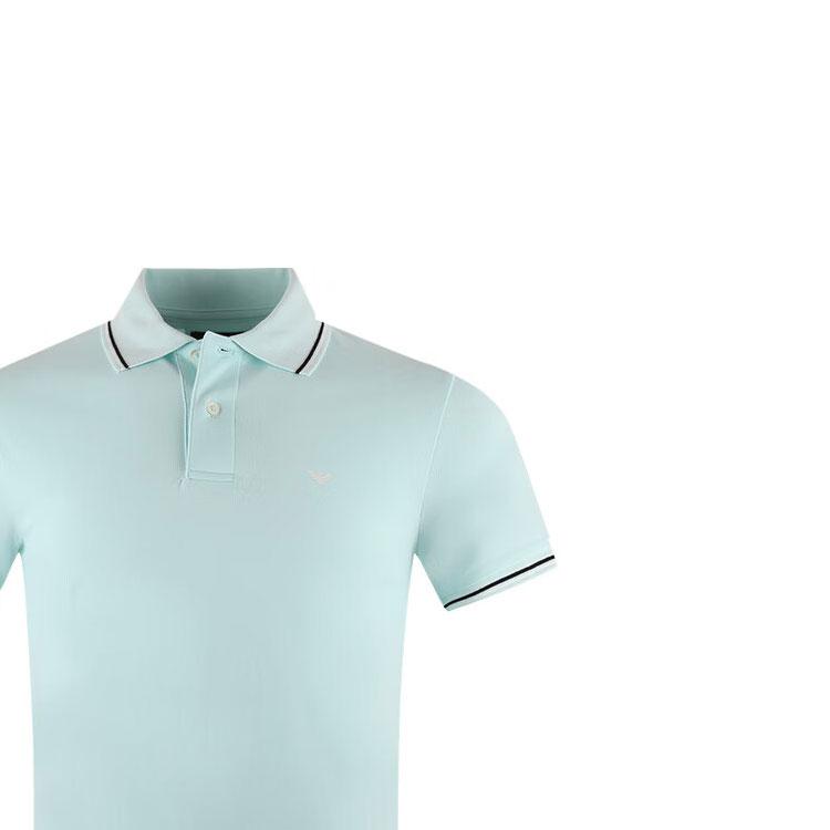 Emporio Armani Striped Pullover Straight Fit Short Sleeve Polo Shirt Men Tops Blue 8N1FB4-1JPTZ-0743