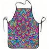 Mandala Flower Print Apron, Bohemian Floral Pattern Apron, Artistic Paisley Apron