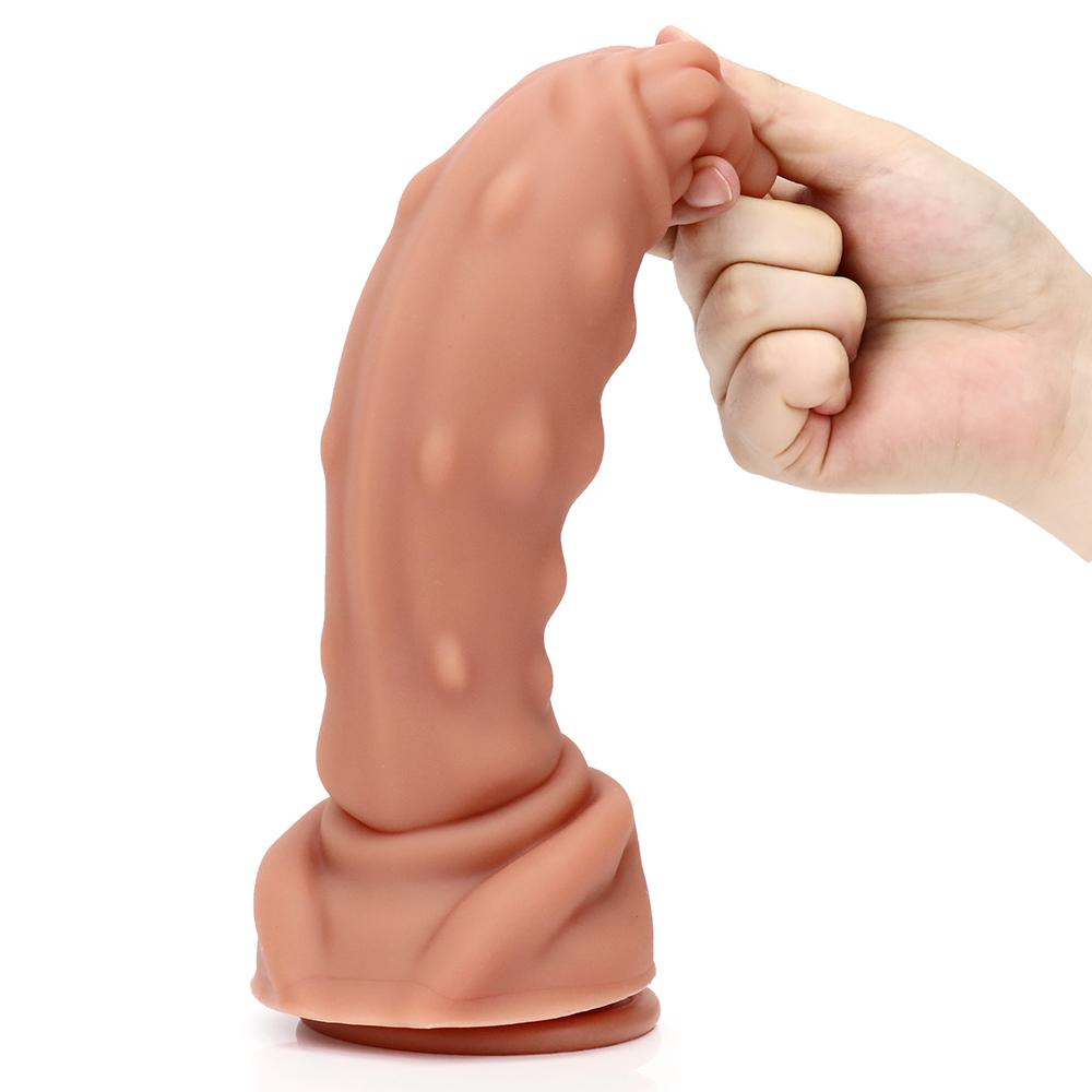 Silica Gel Riesiger realistischer weicher Dildo Penis Billiger kleiner Analdildo Silikon Saugnapf Masturbatoren Butt Plug Spielzeug für Frauen Ring Penis