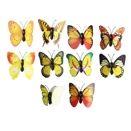 

Наклейки на стену в виде бабочек, 3D магниты на холодильник в виде бабочек, водонепроницаемые съемные наклейки-бабочки для шкафчика, дома, офиса, доски, настенный декор 10 pcs