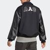Adidas Logo Embroidered Patchwork Single-Breasted Jacket Men Outerwear Black IC8400