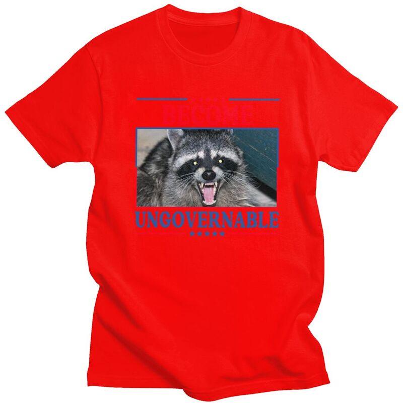 Unisex What Is Even Happening Retro Raccoon T Shirts Pure Cotton Tshirt Fashion Casual Design Graphic Tee Tops S