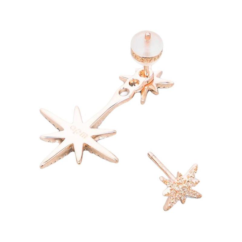 APM Monaco METEORITES Series Asymmetric Crystal-set Diamond Meteor 925 Silver Earrings for Women RE10596OX