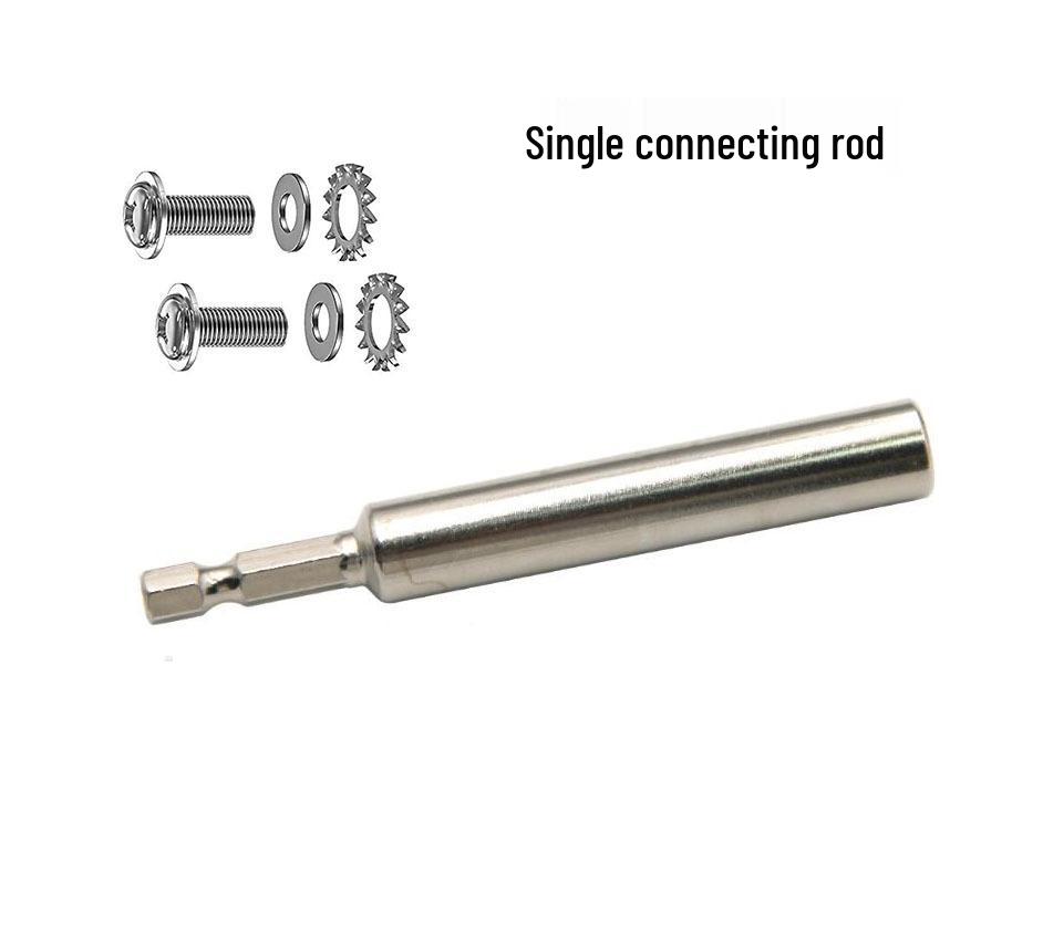 Hex Shank HSS Steel Saw Blade Set with Connecting Rod for Hand Drill - Cuts PVC Pipes.