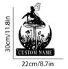 Custom Fairy Mushroom Garden Address Sign Metal Plate Outdoor Decor