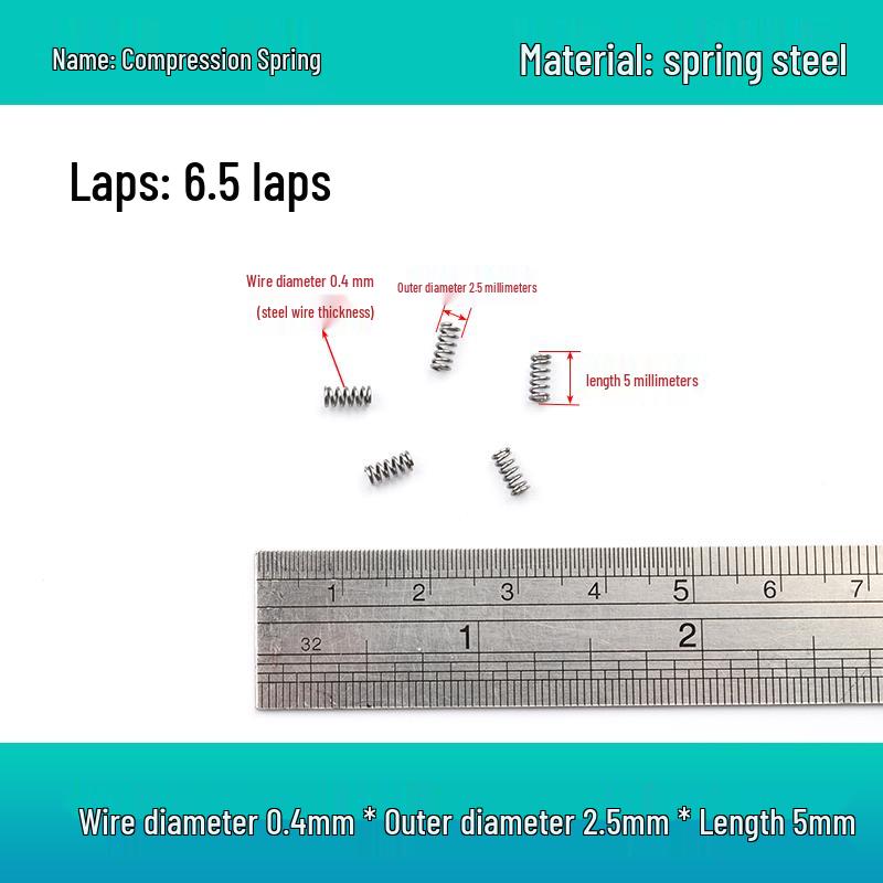 Small Mechanical Compression Spring: 0.4mm Wire, 2-8mm Outer Diameter