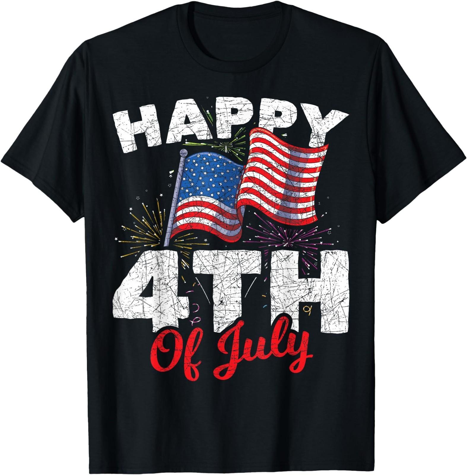 Happy 4th of July Patriotic American US Flag 4th of July T- Unisex T-Shirt S