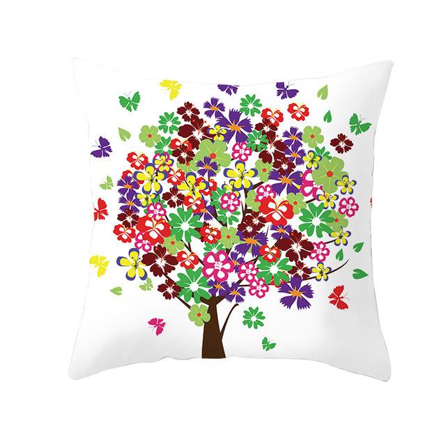 Colorful Tree Printing Decorative Pillowcase Colorful Tree Pillow Case Polyester Tree Pattern Pillow Cover Kussensloop Zt287