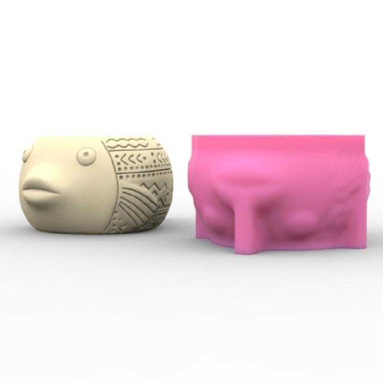 Innovative Silicone Moulds Flower Vase Molds Fish Shape Flexible Ornament Molds Unique Flowerpot Moulds for Crafting