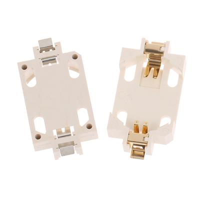 10 Piezas Carcasa Blanca Chapada en Oro Estañada Portapilas de Botón Para Cr2032 Cr2025 Bs-6 Sockets de Carcasa Portapilas de Botón Smd