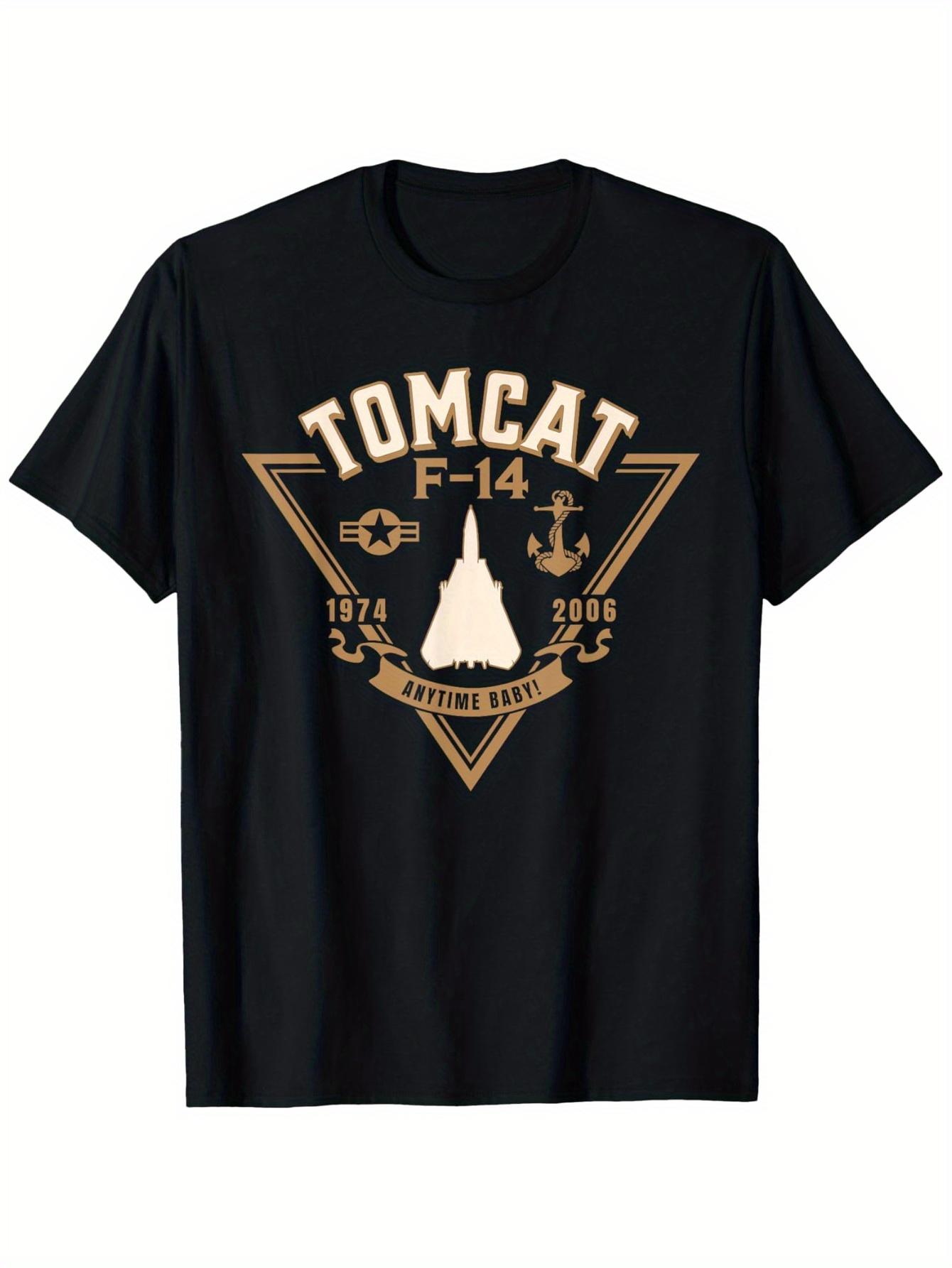 F14 Tomcat Fighter JetVintage Tomcat Design with Aircraft Graphic100cotton summer Oneck short sleeve printed mens Tshirt S