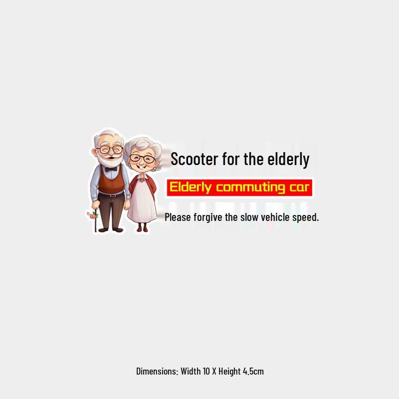 

Custom Reflective Sticker: Sorry for Slow Speed for Elderly Mobility Scooter