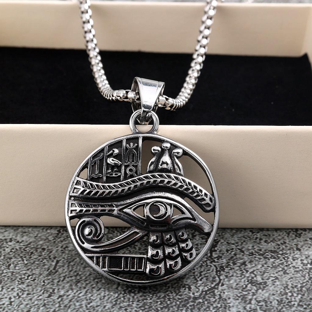 European Retro Eye of Horus Charm Necklace for Men