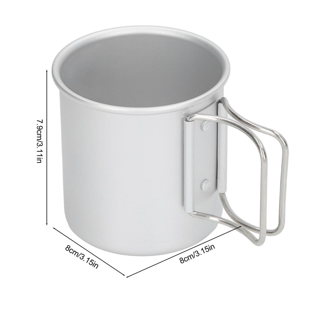 Camping Cup Aluminum Oxide Safe Ultra Light High Strength Picnic Water Mug with Foldable Handle for Outdoor Drinkware