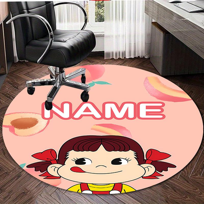Personalized M-Milky Round Chair Office Rug - Perfect for Mat, Office Chair & More - Ideal Gift for Birthdays and Holidays