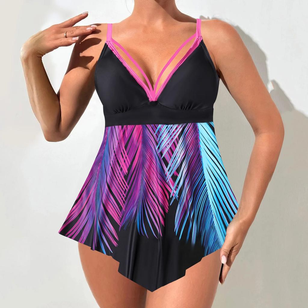 Women's Beachwear Summer Tankini Single Swimsuit Two-piece Bikini Plus Size