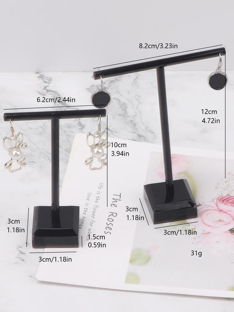 2 szt. Stojak ekspozycyjny na biżuterię w kształcie litery T, stojak do prezentacji zawieszek, uniwersalny, profesjonalna gablota, zestaw butikowy, półka na kolczyki