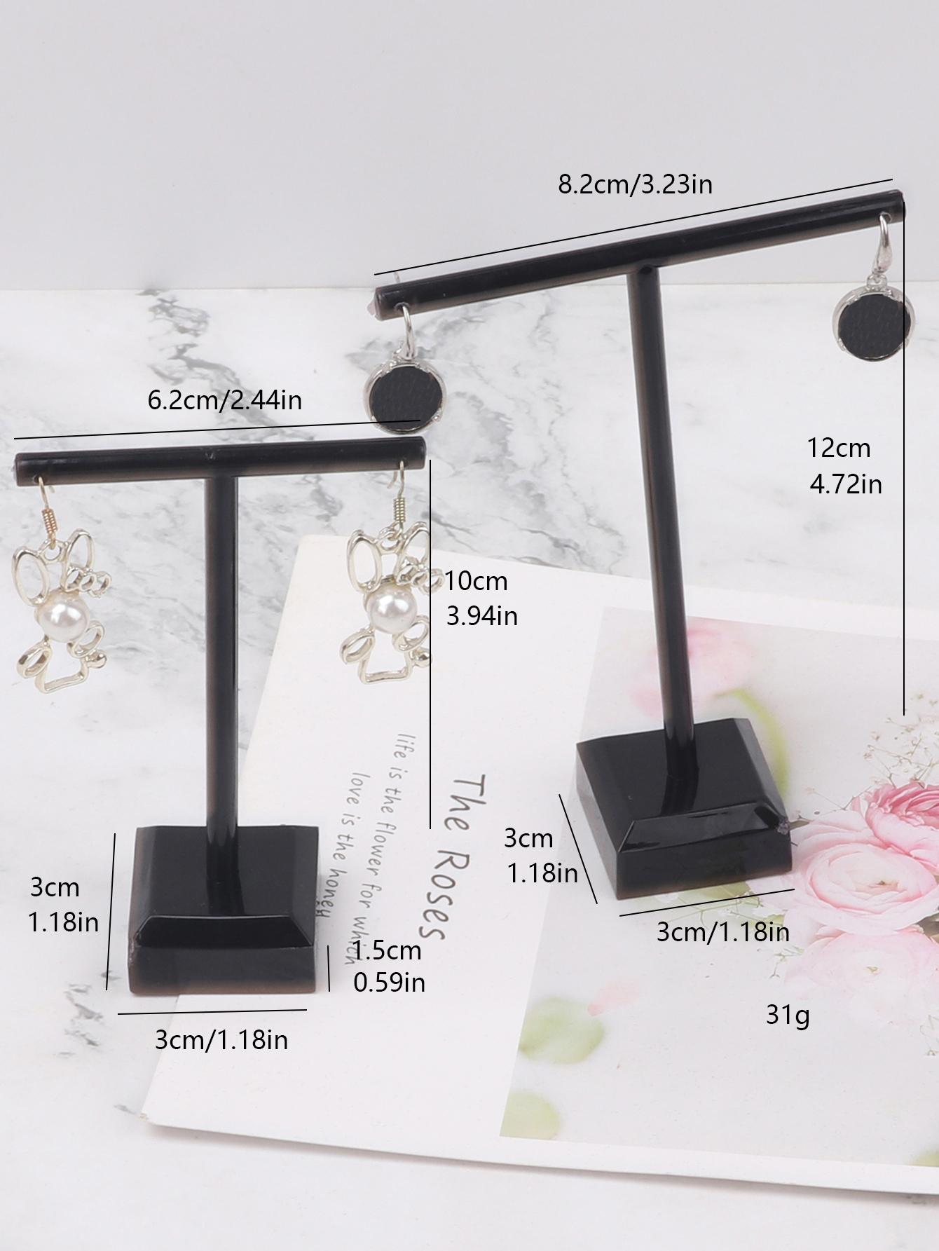 

2 шт. стойка для ювелирных изделий в форме буквы Т, универсальная профессиональная витрина, бутик, набор, полка для сережек чёрный
