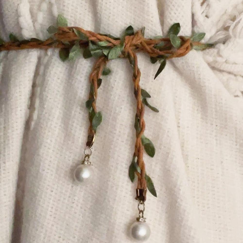 Leaf Leather Weave Waist Chain Bohemian Dress Decoration Ethnic Style Waist Belt  Ladies/Girls