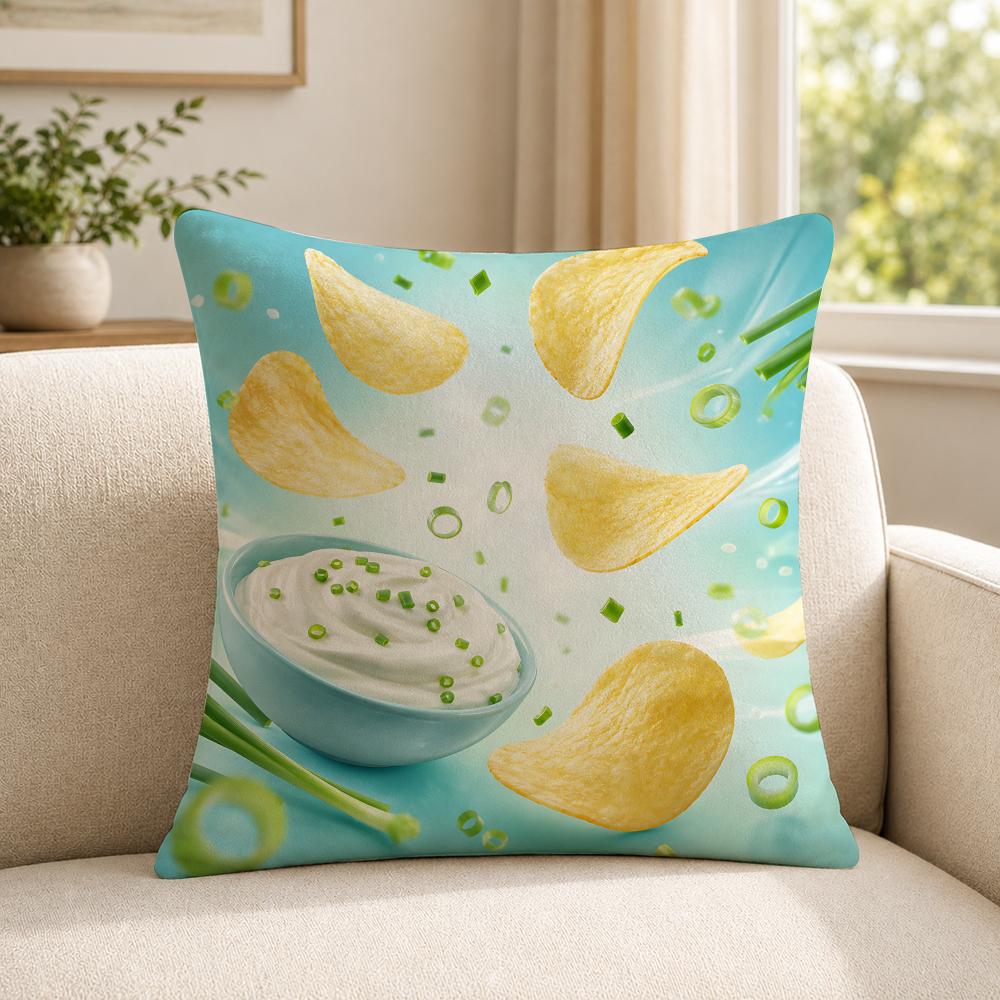 Food SSmiths Cushion Cover Soft Short Plush SkinFriendly Cushion Case for MultiScene Use