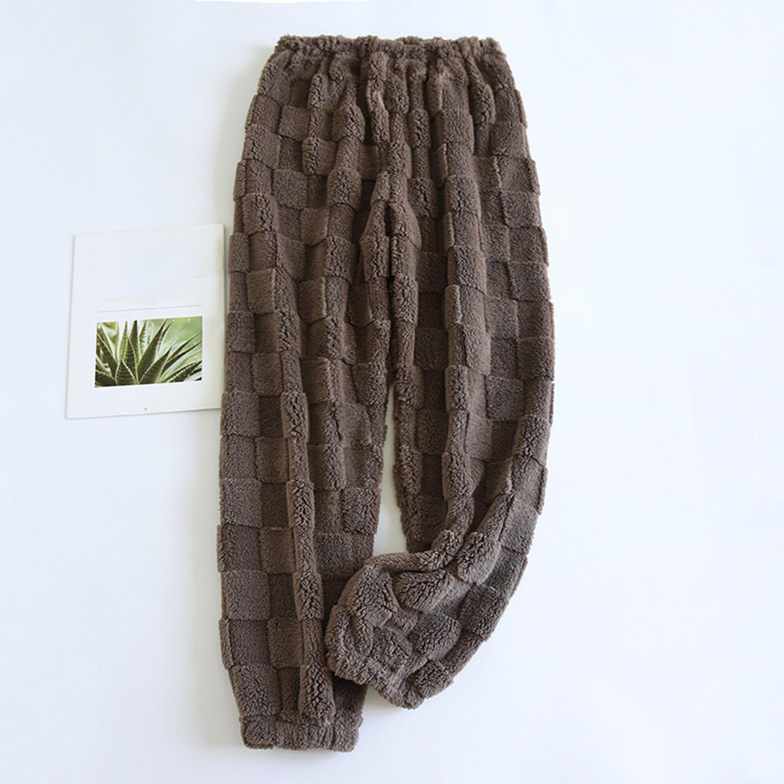 

Женские термофлисовые карманы пижамные теплые повседневные брюки домашние пижамные штаны M кофейный