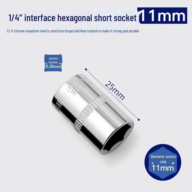 Xiaofei 1/4-Zoll-Sechskant-Steckschlüsselsatz: 6,3 mm – 14 mm Ratschenschlüssel für Autoreparaturen