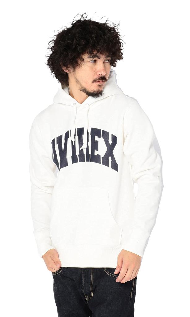 Avirex Daily Logo Pull Size Parka, Men's Small, 6153514, 002, Off/White