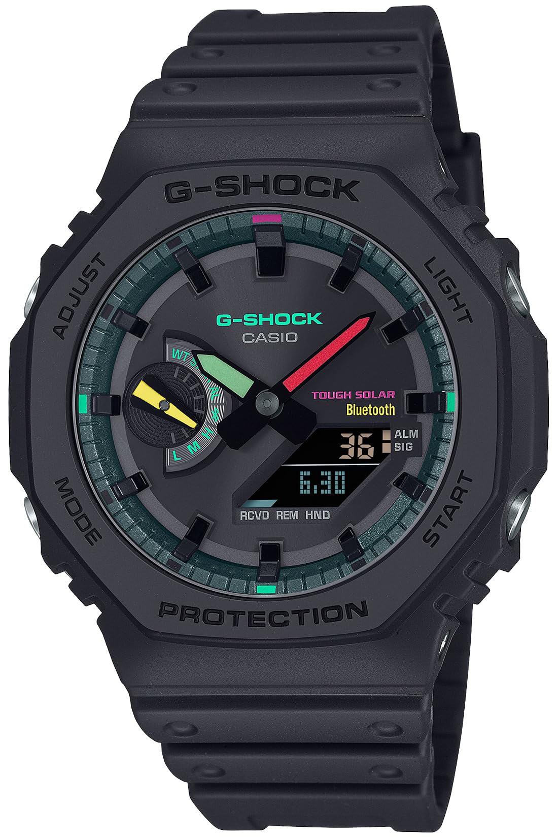 

Casio G-Shock Watch, Multi Fluorescent color series, Bluetooth, GA-B2100MF-1AJF, Men s, Black x Fluorescent, Authentic Japanese Product