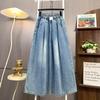 Übergröße Sommer Blau Basic Elastische Jeans Neue Hose Damen Locker Denim Hose Große Lässige Hose
