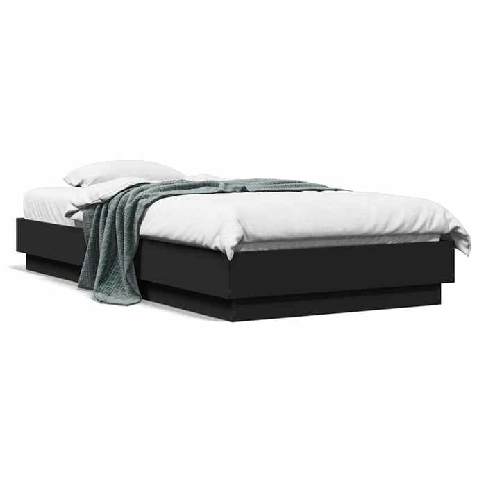VidaXL Bed Frames, Single Bed with Slatted Base, Adult Bed, Bedroom Furniture, Modern, Black 90x190 Cm Wood 839631