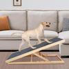 Adjustable Solid Wood Pet Ladder: Folding Steps for Cats and Dogs To Climb Bed