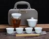 Glazed Ink White Porcelain Gongfu Tea Set