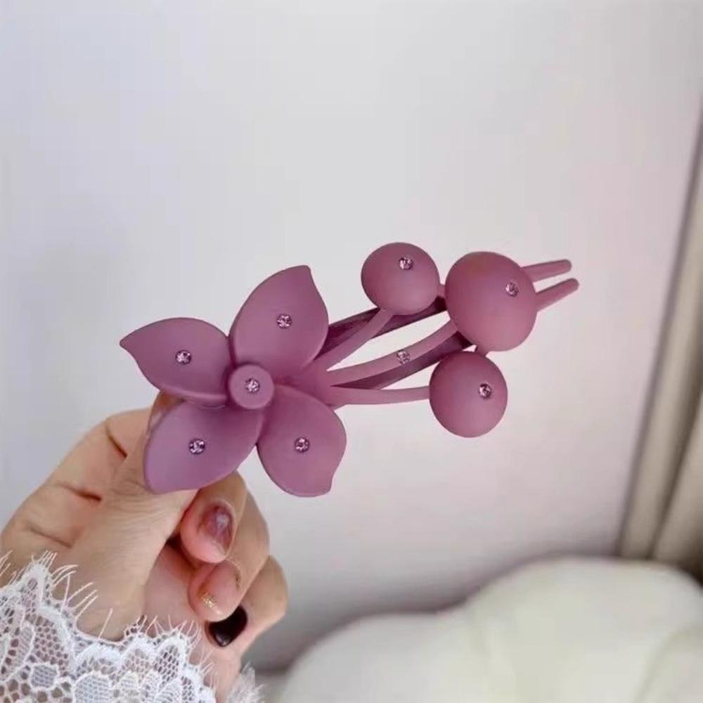 Flower-shaped Rhinestone Duckbill Clip, Side Clip, Back of Head Hair Updo Hair Clip, Elegant and Simple Hair Accessory for Women