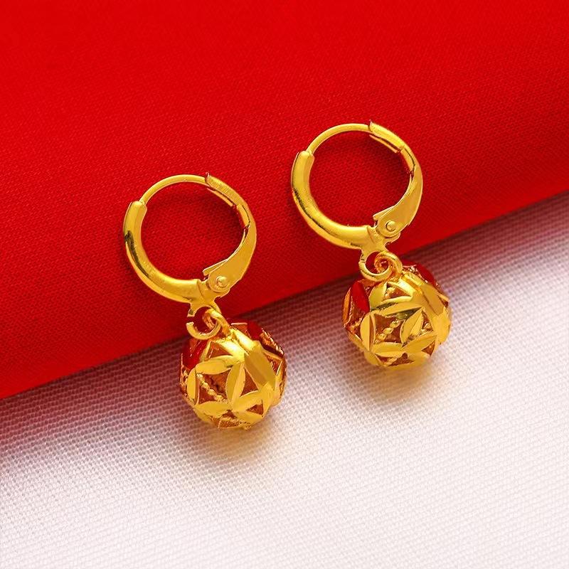 Neue koreanische Modeohrringe mit einfachen Transferperlen und Auto-Blumen