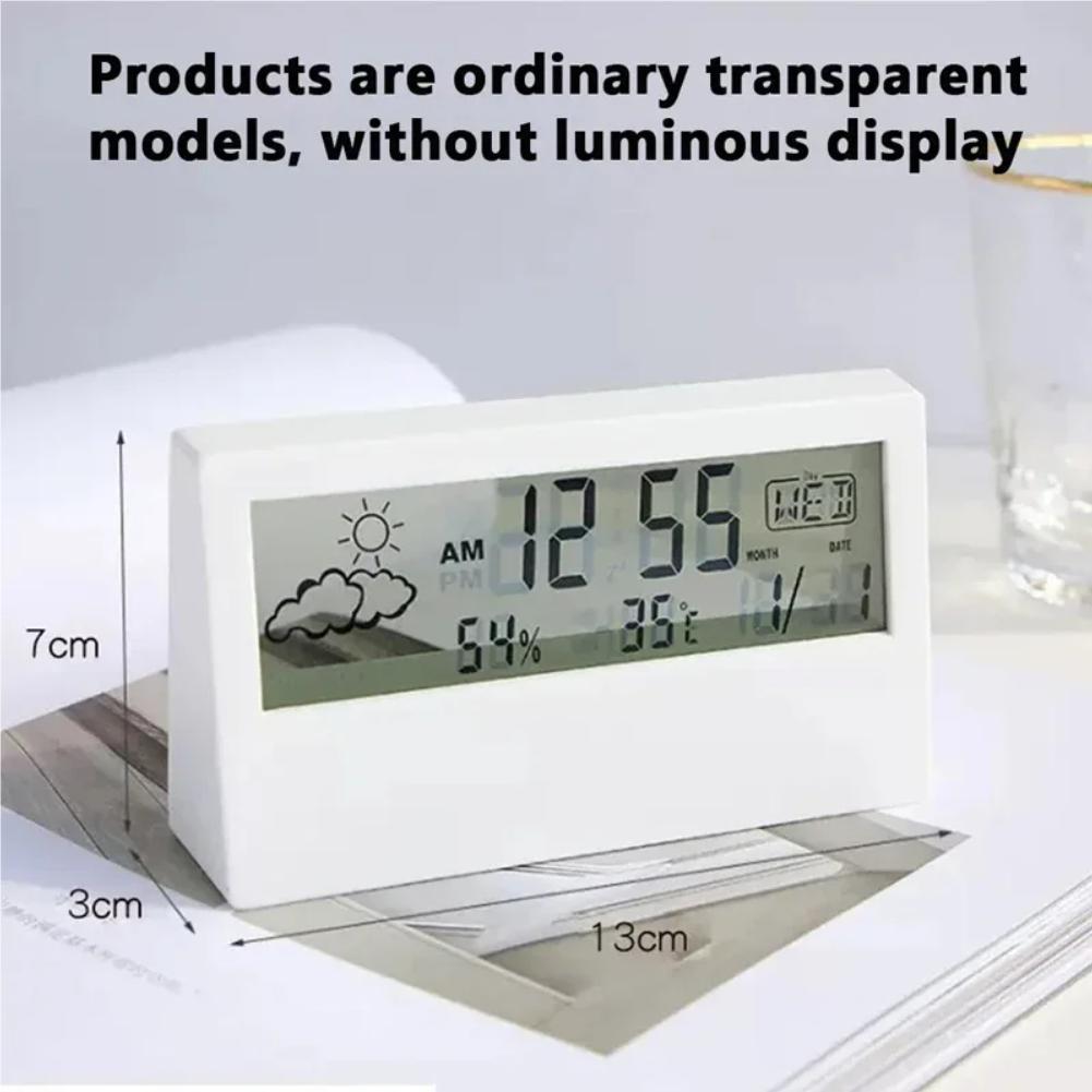 LED Thermometer Thermo-Hygrometer Multifunktionale Elektronische Uhr Temperatur-Feuchtigkeitsmesser Wetterstation für Zuhause mit Alarm