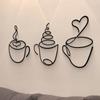 Black Wall Hanging Decoration Coffee Cup Wall Iron Art  for Milk Tea Shop