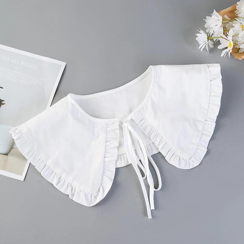 Koreansk Stor Revers Avtakbar Krage for Kvinner Genser Topp Falsk Krage Sjal Skuldersjal Dekor Falske Krager Slips