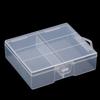 1Pc Transparent Plastic Battery Storage Box For 24Pcs AA Batteries With Clear Divider & Cover Organizer Hardware Accessories