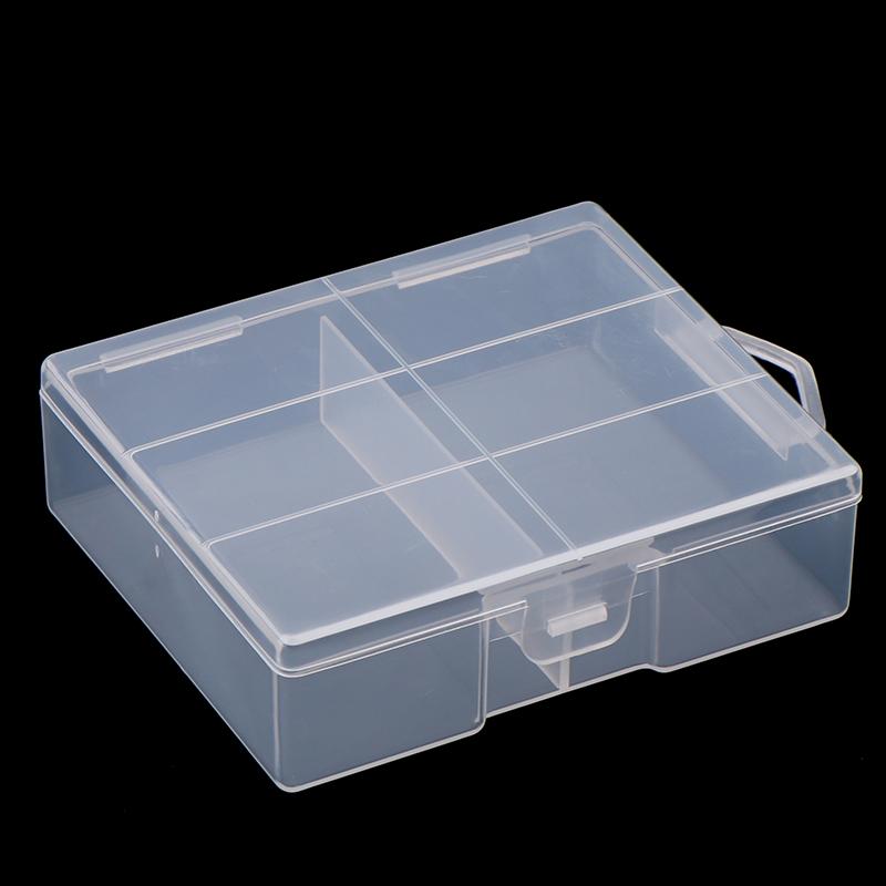 1Pc Transparent Plastic Battery Storage Box For 24Pcs AA Batteries With Clear Divider & Cover Organizer Hardware Accessories