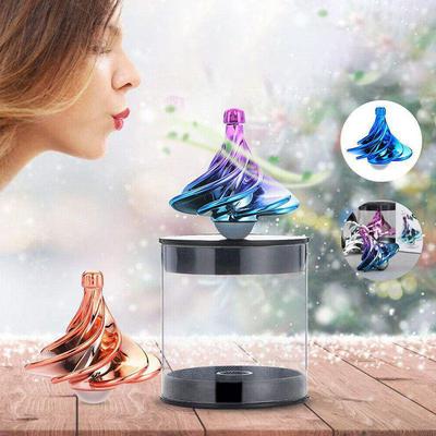 Wind Blowing Fidget Spinner Rotating Kinetic Stress Relief Gyro Portable Pneumatic Spinner Desk Toy for Kids Adults Gift